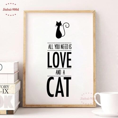 Cat Quote Canvas Painting Poster, Wall Pictures for Home Decoration,Posters And Prints FA379