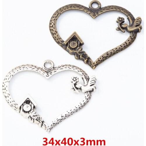 20 pieces of retro metal zinc alloy love pendant for DIY handmade jewelry necklace making 7947