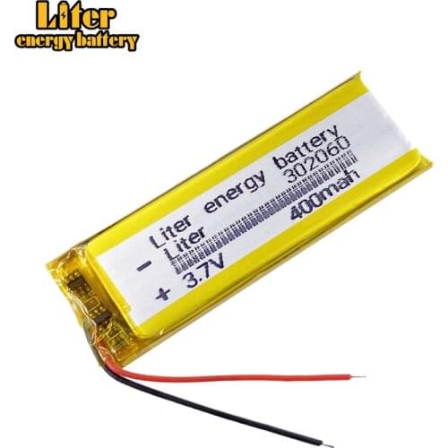 Polymer battery 400mah 302060 3.7V smart home Li-ion battery for dvr GPS mp3 mp4 li polymer rechargeable battery