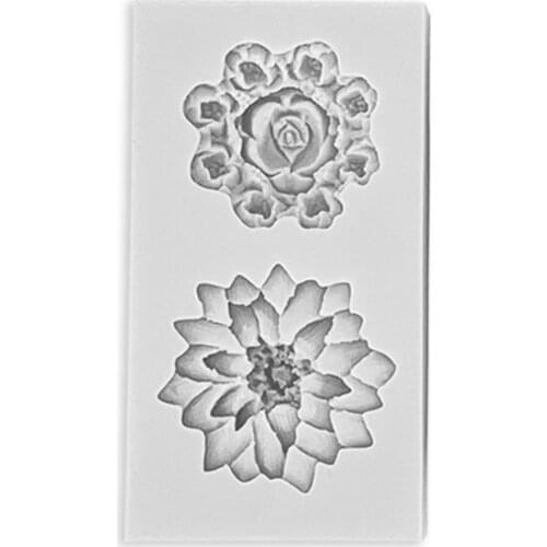 Rose Flower Silicone Molds Wedding Cupcake Topper Fondant Cake Decorating Tools Soap Resin Clay Candy Chocolate Gumpaste Moulds