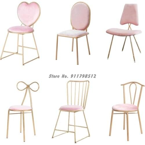 Nordic net red chair ins makeup chair bedroom back chair modern minimalist dining chair nail stool dressing table stool