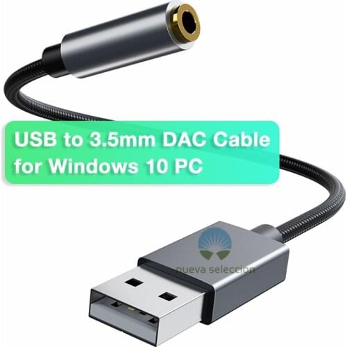 USB Audio Sound Card DAC Cable for Headset Support MIC with Realtek ALC4050 for Win10 Mac Linux USB to 3.5mm Audio Card Cable