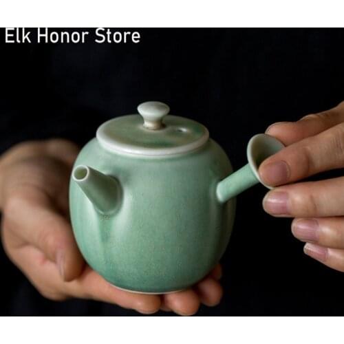 Japanese Style Vintage Ceramic Teapot Handmade Teakettle Personal Master Pot Accessories Mug Tieguanyin Teaware Packaging