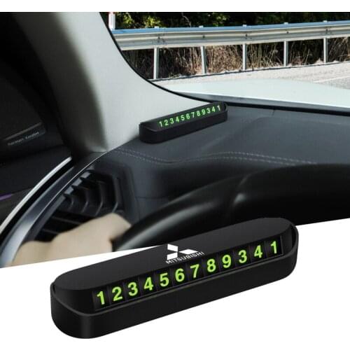 1Pcs Luminous Number Temporary Parking Card For Mitsubishi Lancer Ralliart Mirage ASX Pajero Jinxuan Outlander Lancer ex Galan