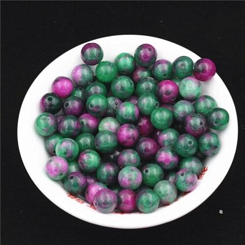 50pcs/lot Green Natural Round Loose Strand Stone Beads for DIY Necklace Bracelet Jewelry Making Pick Size 6 8 10mm