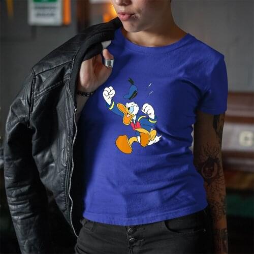 Disney Women T-Shirts Comfortable Donald Duck Cartoon Printing Top Clothes Summer New Products Fashion T Shirts Harajuku Style