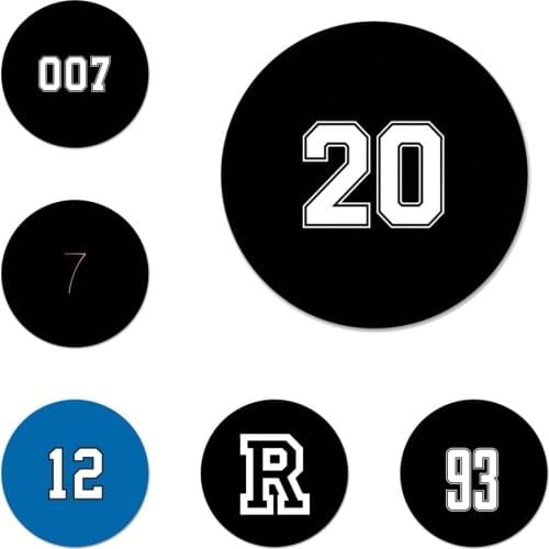 Lucky number And Lucky number And letter Icons Pins Badge Decoration Brooches Metal Badges For Backpack Decoration