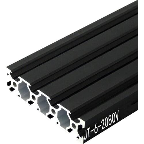 1PC 200-800mm Black/White 2080 V-Slot Aluminum Profile Extrusion Frame for CNC DIY 3D Printer