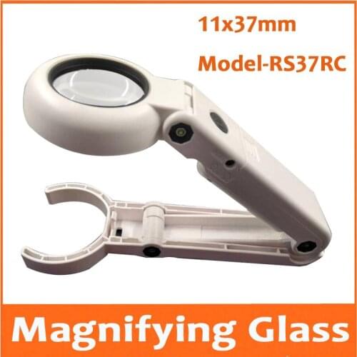 11X 37mm USB Desktop Table Lamp Reading Magnifying Glass LED PCB welding Mobile Phone Repair Hand-held Magnifier with 6pcs Lamps