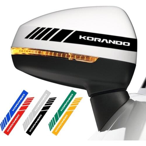 2Pcs/Lot Car Rearview Mirror Stickers for Ssangyong Korando Car Reflective Stickers Accessories