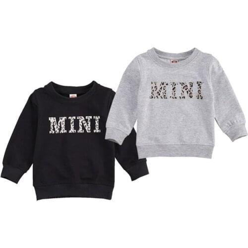 2021 Infant Boy Girl Clothing Long Sleeve Sweatshirts Letter Print Solid Color Pullover Hoodies Children Tops