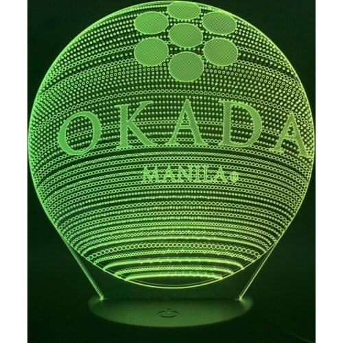 3d Lamp Battery Powered Okada Hotel Manila Awesome Gift for Children 7 Colors with Remote Led Night Light Lamp Indoor Decoration