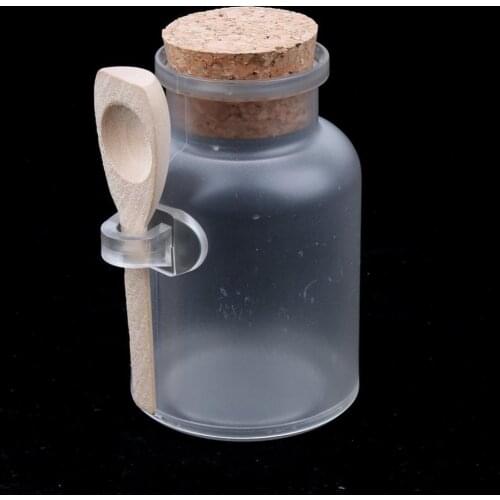 40% Hot Sales!!! 200ml Plastic Empty Bath Salt Bottle Cream Powder Jar Container with Cork Spoon
