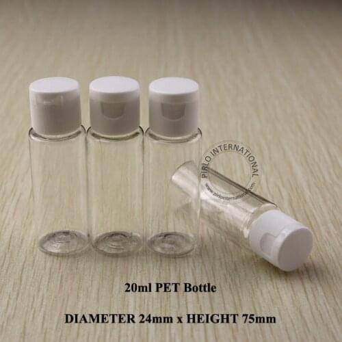 50pcs/lot High Quality Makeup Tools 20ml/20cc Clear Plastic Bottles Empty Lotion Bottle With White Lid Free Shipping