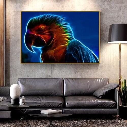 Artcozy Oil Canvas Painting ara bird For Home Decoration Wall Art