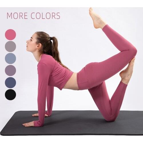 Seamless Hyperflex Workout Set Yoga 2-piece Female Peach Hip High-Waist Yoga Pants Stretch And Quick-drying Long-sleeved Suit