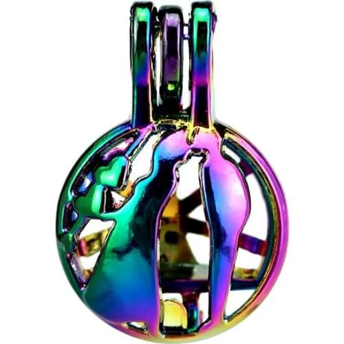 C834 5pcs/lot COLORS Love Kiss Cage Pendant Pearl Locket Fairytale Party Essential Oil Diffuser Sweet Gift