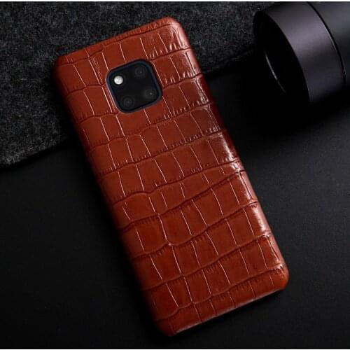 Genuine Leather Back Cover Case for Huawei Mate 20 Pro Crocodile Grain Coque Handmade Classic Capas Brand Original Real Leather