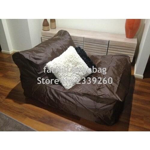 Cover only No Filler - Get comfty with fillings bean bag chairs, relax and cozy living room BROWN sofa beanbag cover