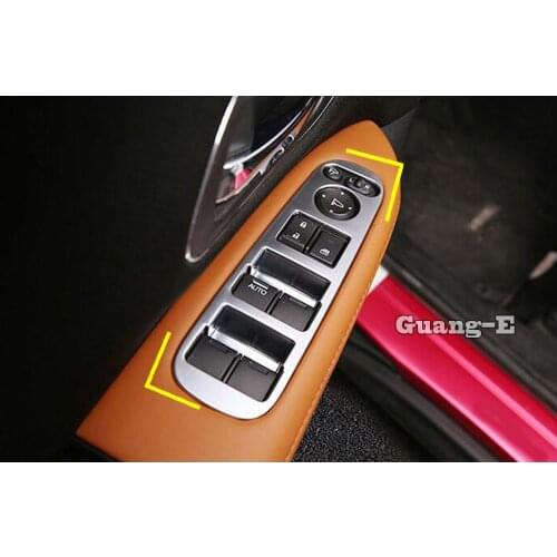 For Honda HRV HR-V Vezel 2019 2020 Car ABS Matte Inner Door Window Glass Panel Armrest Lift Switch Button Trim Frame 4pcs