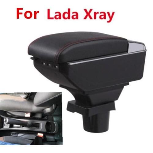 For Lada Xray armrest box central Store content Storage box Lada armrest box with cup holder ashtray USB interface