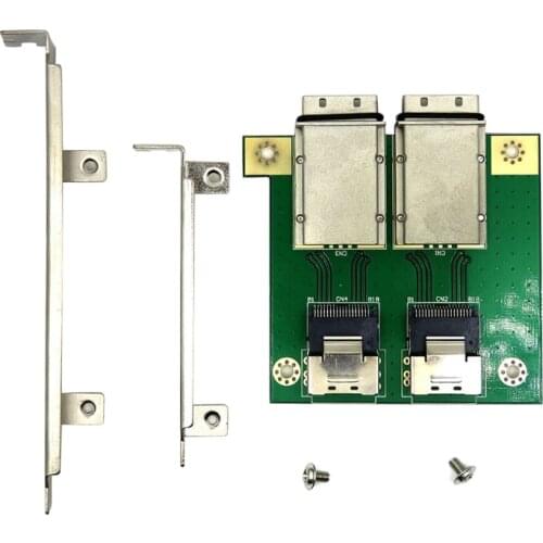 CPDD Dual Mini SAS26p SAS-SFF-8087 to SFF-8088 Adapter Board in PCI Bracket SAS36P-26P PCI Server Array Card SFF8087-8088