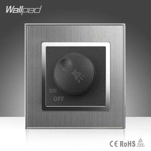 Voice Switch Wallpad Luxury 110-250V Brushed Metal UK EU Standard Rotray Voice Tuning Volume Control Wall Switch
