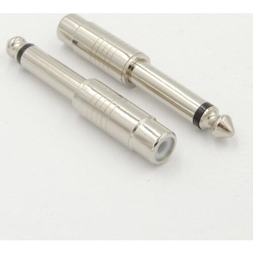 10 pcs 1/4" 6.35mm Mono Male to RCA Female Jack Plug Audio Converter Cable Adapter For Microphone