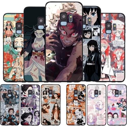 Kamado Nezuko Kimetsu No Yaiba Black Silicone Soft Phone Case For Samsung Galaxy S20 S10 S9 S8 Plus Lite NOTE 10 9 8 S7 EDGE