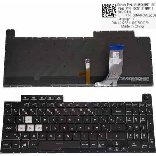 Belgium Backlit keyboard for ASUS ROG strix G731 G731G G731GT laptop Replacement keyboards BE Belgian 0KNR0 661LBBE00 New works