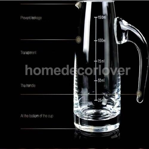 Clear Glass Beer Mug Tankard Graduated Juice Jug Wine Stein Decanter 150ML