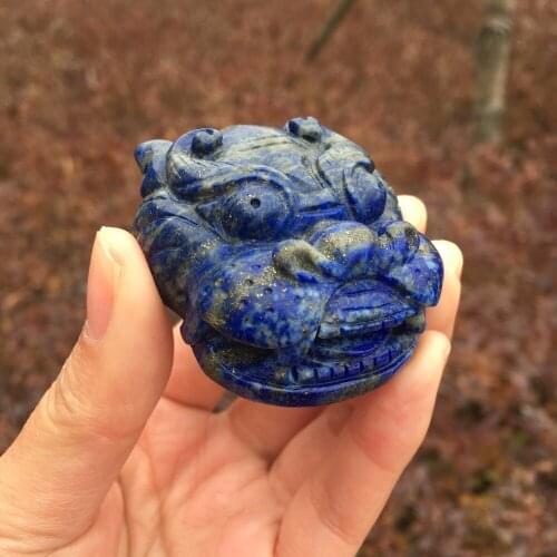 Genuine Natural Crystal Hand Carved Lapis Lazuli Gemstone Carving Design Pi Xiu