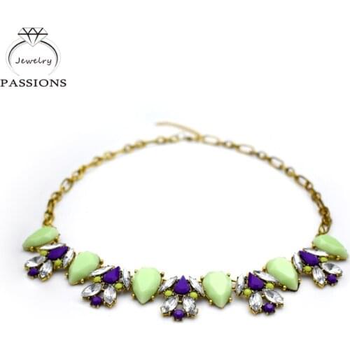 New Arrival Rhinestone Choker Necklace Jelly Charm Maxi Necklaces&Pendants Jewelry Accessory Short Chain Necklace For Women