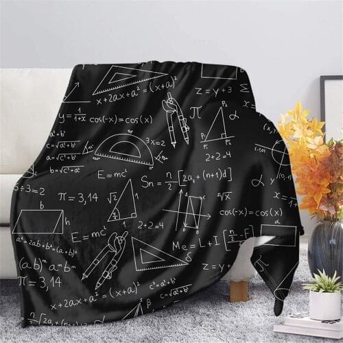 Throw Blanket Math Formula Ruler Triangle Geometry Print Fleece Blanket Soft Warm Cozy for Sofa Chair Bed Office Backpacking