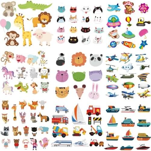 Wholesale Sticker Applique On Clothes Cute Animals Cars Iron On Transfer Diy Kid T-shirt Washable Accessory Patch Z-16