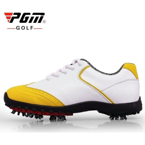 Pgm Women Removable Spikes Golf Shoes Ladies Lightweight Soft Sole Sneakers Breathable Waterproof Golf Shoes AA51023