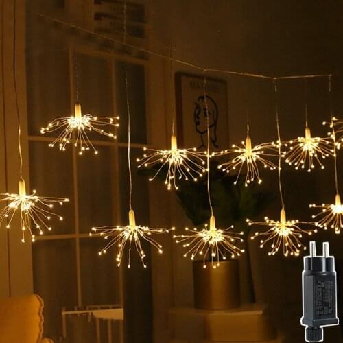 5/10PCS Hanging Starburst Firework Lights DIY String LightCopper Wire Christmas String Fairy Light For Garden Backyard Wedding