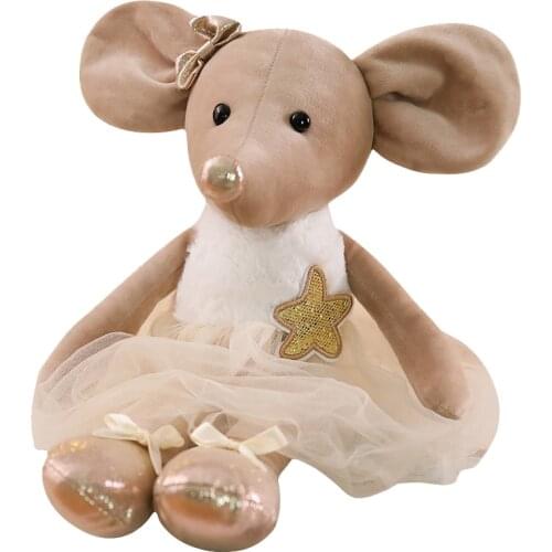 Cute Lace Ballet Mouse Cow Plush Toy Soft Stuffed Animals Couple Dolls Rural/Gentleman/Style Kids Girls Birthday Wedding Gifts