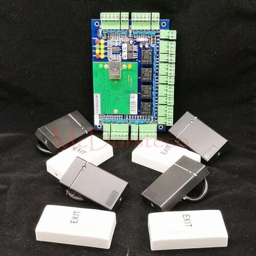 Tcp/ip Network L04 Intelligent Four Door Access Control Kit Access Panel + 4 PCS Rfid Card Reader Door Security Access System