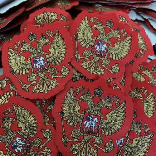 Custom Woven Patches in Golden Metalic Thread Logo