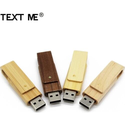 TEXT ME Rotate wooden LOGO usb flash drive 4GB 8GB 16GB 32GB 64GB usb 2.0 gift pendrive