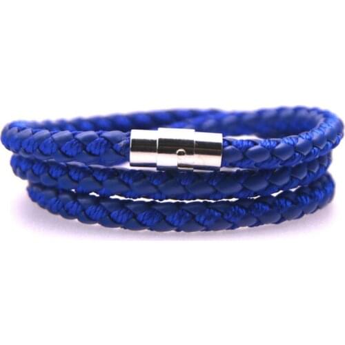 Vintage Multilayer Leather Bracelet Men Fashion Braided Handmade Super Strong Magnet Buckle Wrap Bracelets & Bangles Male Gift