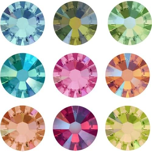 YANRUO 2058 Hot Fix Glass Strass Needlework Crystals Stone DIY Flat Back Hotfix Rhinestones For Clothing