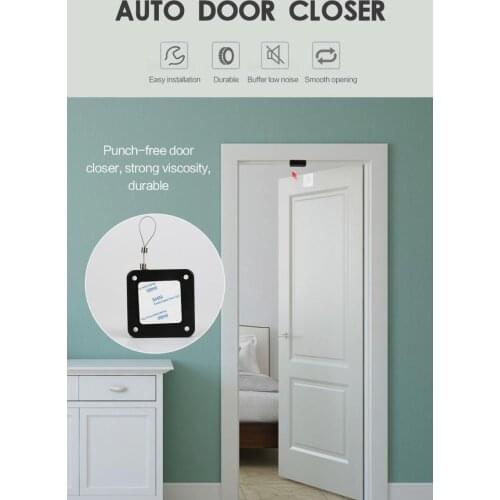 1PC Punch-Free Automatic Sensor Door Closer Stainless Steel Pull Force 800g Portable Home Tool
