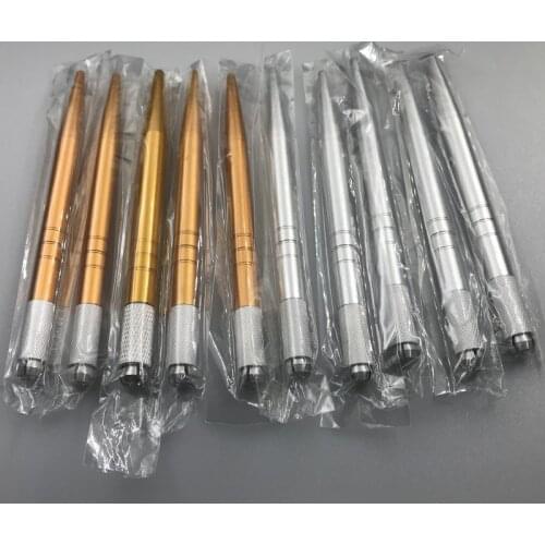 10pcs Aluminium Microblading Pen Lightweight Manual Microblade Needle Holder Caneta Tebori Microblading