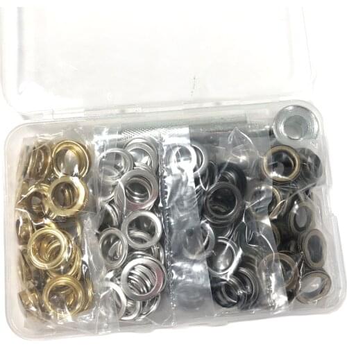 120sets 4-color 1200# 22*14*4.5mm copper Dual-plane eyelets + tool boxed clothing buckle Ring Leather buttons