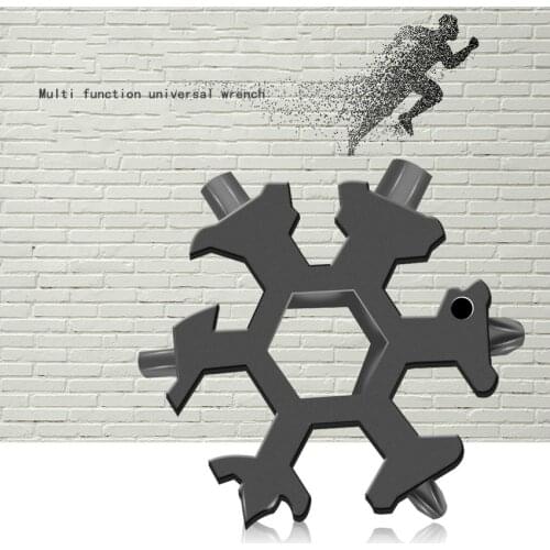19 in 1 snowflake multi pocket tool spanner hex wrench multifunction multipurpose camp survive outdoor hike keyring key ring bot