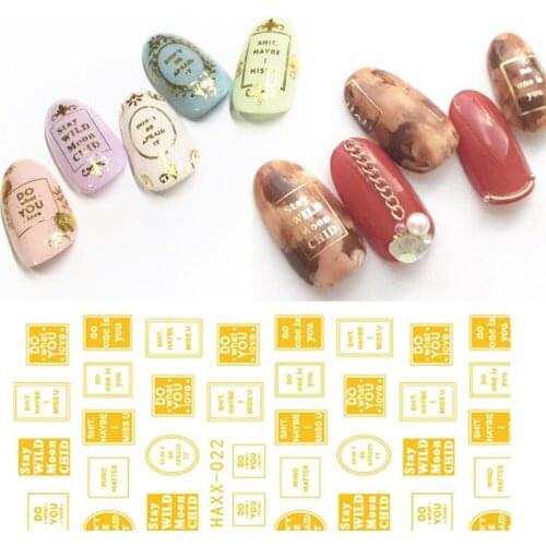 3D Nail Stickers Mixed Japanese Style Letter Nail Art Sticker DIY Manicuring Decoration Tip