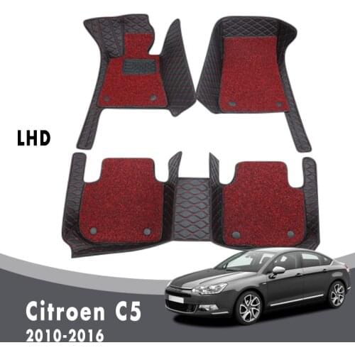 Car Floor Mats Carpets For Citroen C5 2016 2015 20104 2013 2012 2011 2010 Luxury Double Layer Wire Loop Auto Accessories Parts