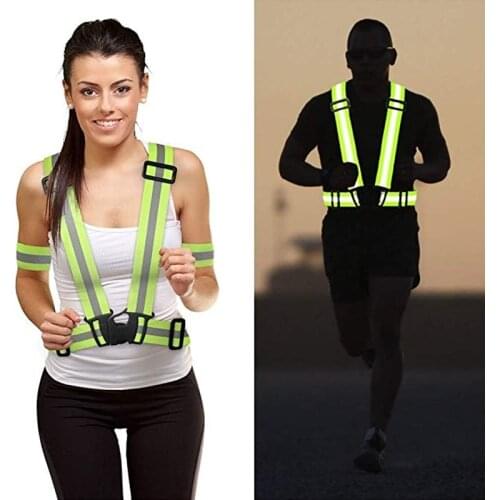 Safety Security High Visibility Reflective Vest Gear Stripes Night Running